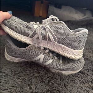 New Balance Women's Light Gray Knit Athletic Shoes